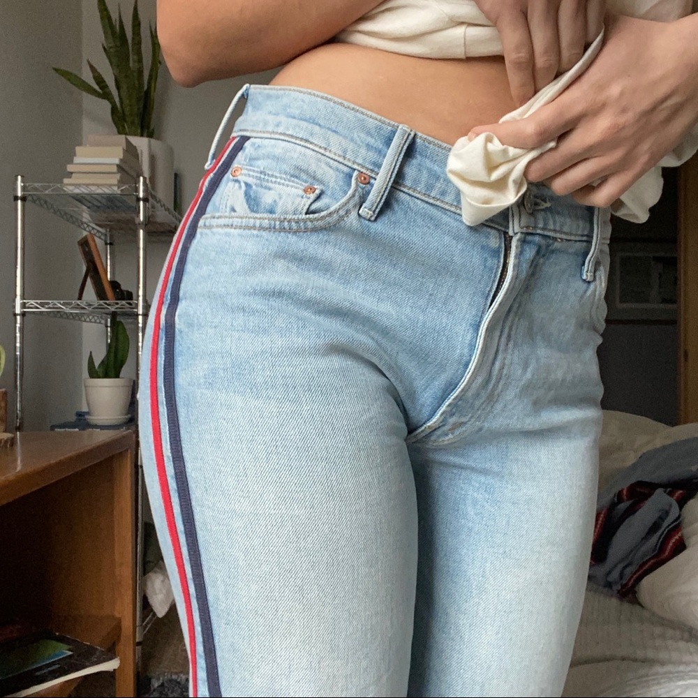 MOTHER Denim Racer Stripe Jeans